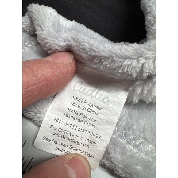 Cudlie Baby Panda Security Blanket Gray & White Polka Dot 100% Polyester Made In - Picture 5 of 5